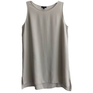 Eileen Fisher Sand Silk Sleeveless Tan Dress M EUC